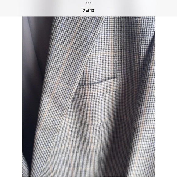 Herringbone Mens Sport Coat Chaps Ralph Lauren Silk Wool Blazer Jacket 48L - Picture 4 of 8
